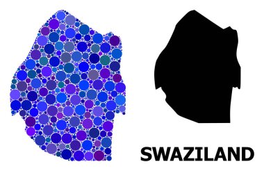 Svaziland Mavi Daire Mozaik Haritası