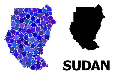 Sudan Mavi Yuvarlak Nokta Mozaik Haritası