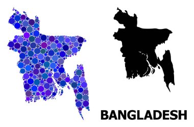 Bangladeş Mavi Daire Mozaik Haritası