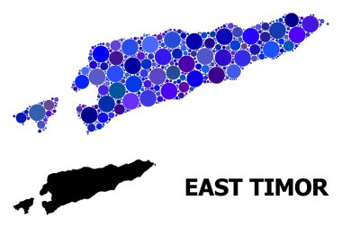 Doğu Timor Mavi Daire Mozaik Haritası