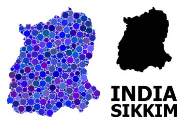 Sikkim Eyaleti Mavi Daire Mozaik Haritası