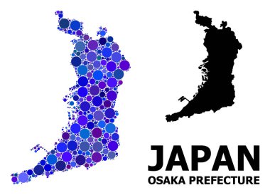 Osaka Ili Mavi Daire Mozaik Haritası