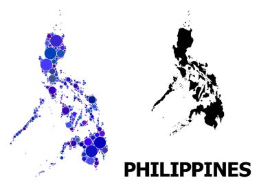 Filipinler Mavi Daire Mozaik Haritası