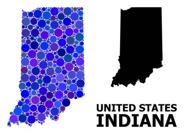 Indiana Eyaleti Mavi Daire Mozaik Haritası