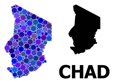Çad Mavi Daire Mozaik Haritası