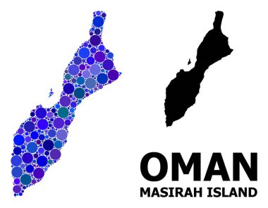 Masirah Adası Mavi Daire Mozaik Haritası