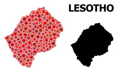 Lesotho Kızılyıldız Mozaik Haritası