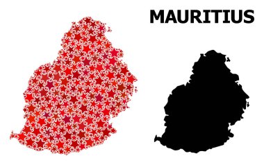Mauritius Adası Kızılyıldız Mozaik Haritası