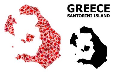 Santorini Adası Kızılyıldız Deseni Haritası