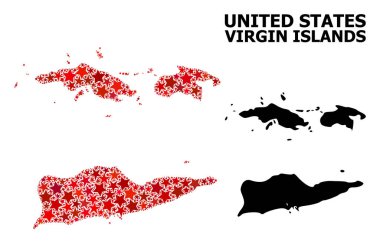 Amerikan Virgin Adaları Kızılyıldız Mozaik Haritası