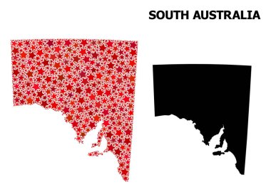Güney Avustralya Kırmızı Yıldızlı Mozaik Haritası
