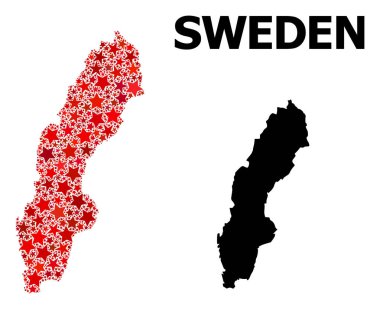İsveç Kırmızı Yıldızlı Mozaik Haritası