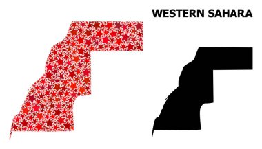 Batı Sahra Kızıl Yıldızlı Mozaik Haritası