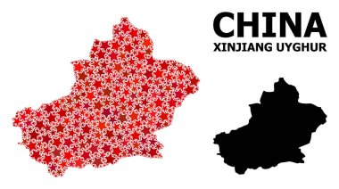 Sincan Uygur Bölgesi Kızıl Yıldızlı Desen Haritası