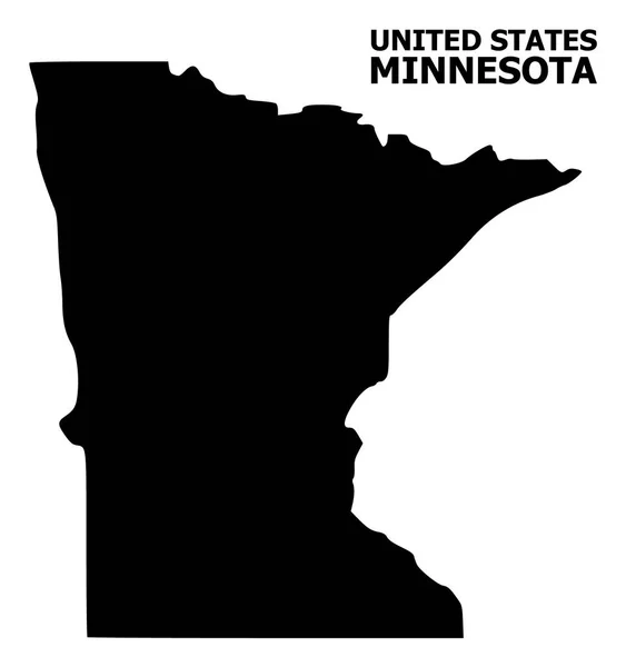 Mappa piatta vettoriale dello stato del Minnesota con didascalia — Vettoriale Stock