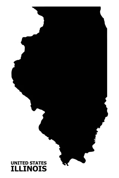 Mappa piatta vettoriale dello Stato dell'Illinois con nome — Vettoriale Stock
