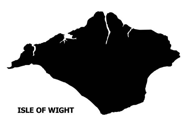 キャプション付きワイト島のベクトルフラットマップ — ストックベクタ