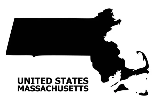 Mapa plano vectorial del estado de Massachusetts con leyenda — Vector de stock