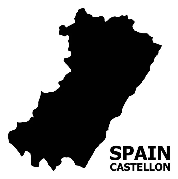 Vector Plano Mapa de Castellón Provincia con Nombre — Archivo Imágenes Vectoriales
