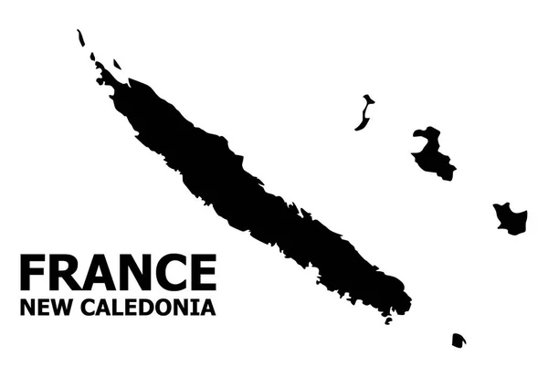 Mapa plano vetorial de Nova Caledônia com nome — Vetor de Stock