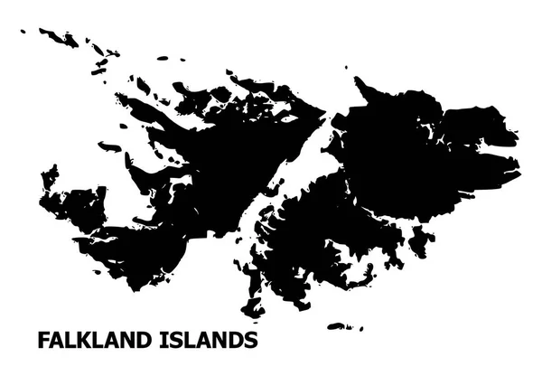 Mappa piatta vettoriale delle isole Falkland con didascalia — Vettoriale Stock