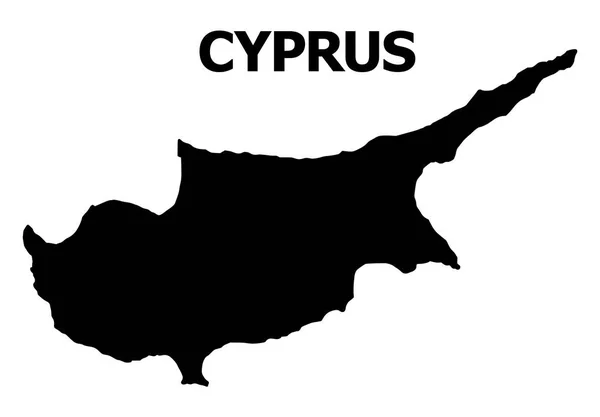 Vektor lakás Térkép Ciprus-sziget a neve — Stock Vector