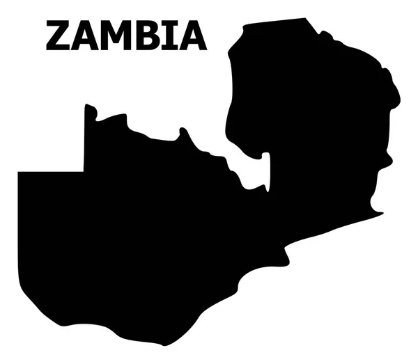 Vector Flat Map of Zambia with Caption — Stock Vector