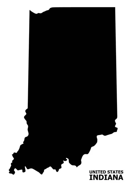 Vettore Piatto Mappa dello stato di Indiana con Nome — Vettoriale Stock