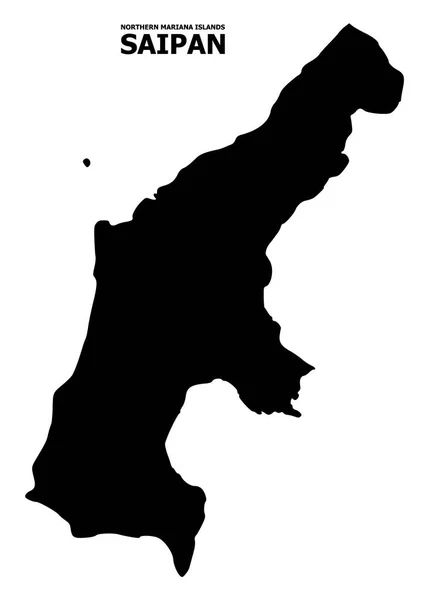 Vector platte kaart van Saipan Island met naam — Stockvector