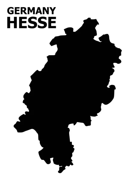 Vector platte kaart van Hessen staat met naam — Stockvector