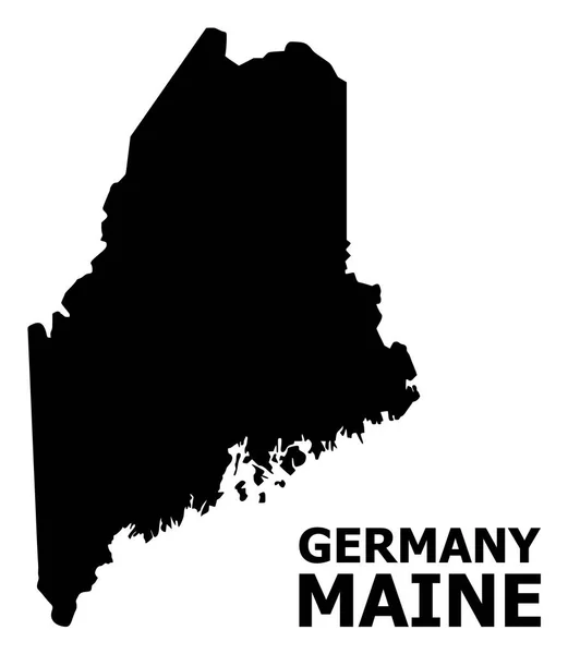 Mappa piatta vettoriale dello stato del Maine con nome — Vettoriale Stock