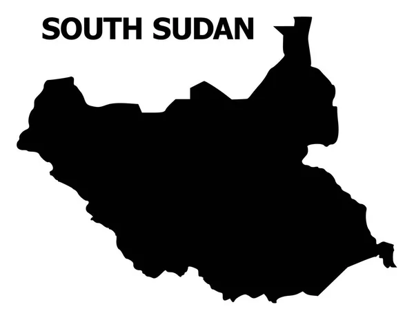 Plochá mapa jižního Súdánu s názvem — Stockový vektor