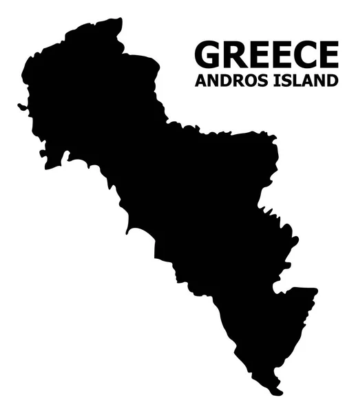 Vector Flat Map of Greece - Andros Island with Caption — Stock Vector