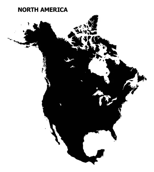 Vector flat karta över Nord Amerika med bildtext — Stock vektor