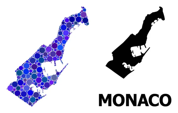 Голубая круглая карта Монако — стоковый вектор