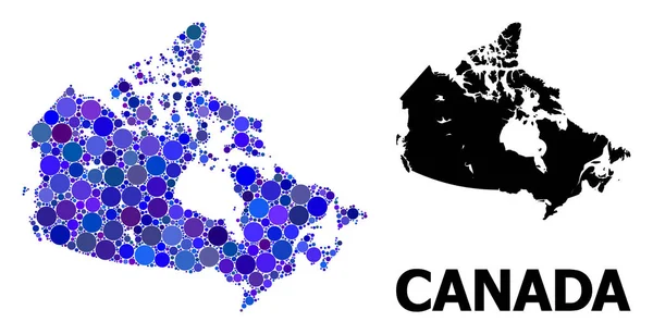 Mapa do mosaico do círculo azul de Canadá — Vetor de Stock