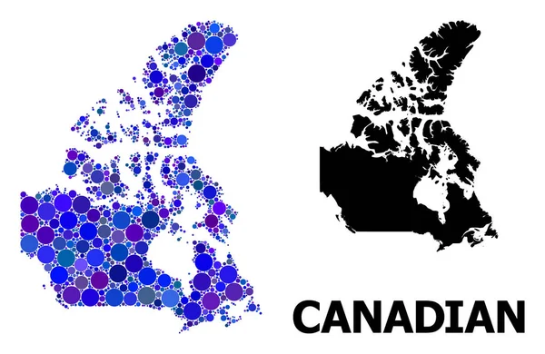 Blue Circle mozaika Mapa Kanady — Wektor stockowy