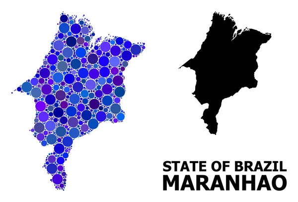 Mosaico del Círculo Azul Mapa del estado de Maranhao — Archivo Imágenes Vectoriales