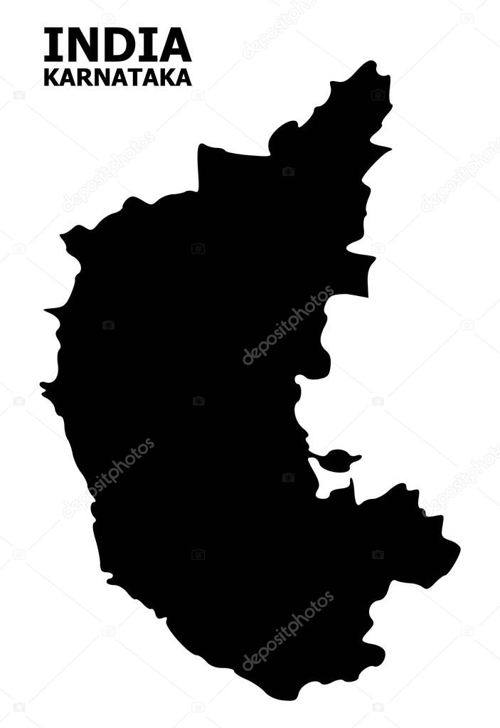 Vector Flat Map of Karnataka State with Name