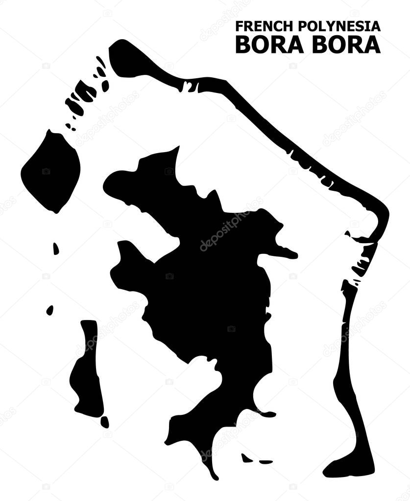 Vector Flat Map of Bora-Bora with Name