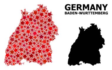 Baden-Wurttemberg Eyaleti Kızılyıldız Mozaik Haritası
