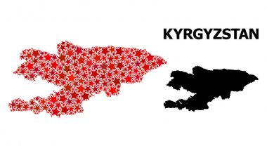 Kırgızistan Kızılyıldız Mozaik Haritası