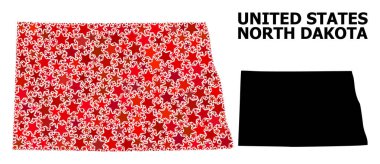 Kuzey Dakota Eyaleti Kızılyıldız Deseni Haritası