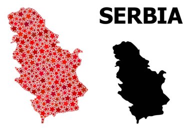 Sırbistan Kızıl Yıldızlı Desen Haritası