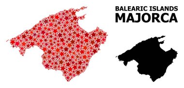 Mayorka Kırmızı Yıldızlı Desen Haritası