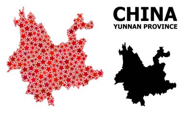 Yunnan Eyaleti Kızılyıldız Deseni Haritası