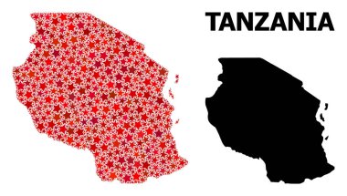 Tanzanya Kırmızı Yıldızlı Desen Haritası