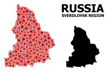 Sverdlovsk Bölgesi Kızıl Yıldızlı Mozaik Haritası