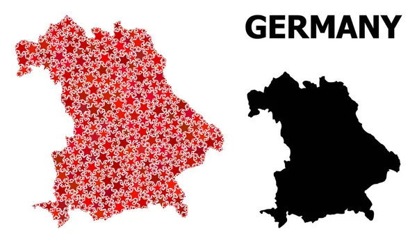 Mosaico Estrella Roja Mapa de Alemania — Archivo Imágenes Vectoriales