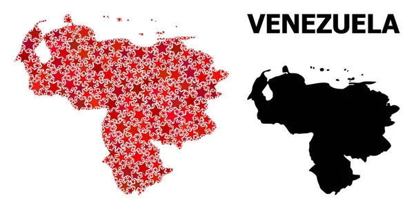 Mapa del Patrón Estrella Roja de Venezuela — Vector de stock